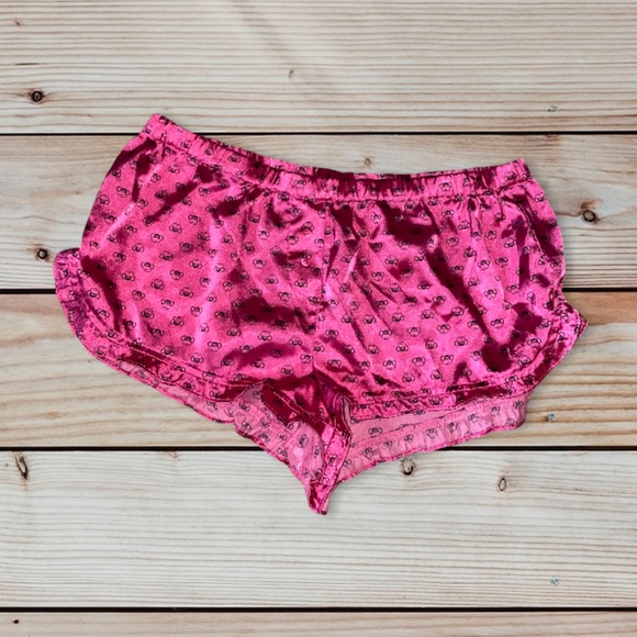 Y2K monkey pink satin shorts - Picture 1 of 4